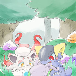 This is a pixiv picture whose title is [迷子のゾロア 公開版]森.