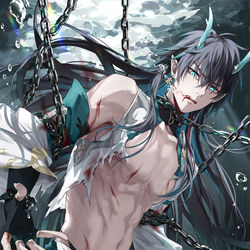This is a pixiv picture whose title is 饮月君.