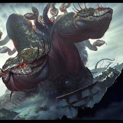 This is a pixiv picture whose title is 八頭之神.