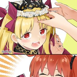This is a pixiv picture whose title is エレちゃと花冠【FGO】.