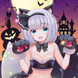 This is a pixiv picture whose title is 猫コス妖夢　ハロウィン2023.