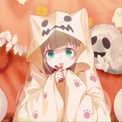 This is a pixiv picture whose title is おやつくれなきゃイタズラするぞ🐈👻🎃.