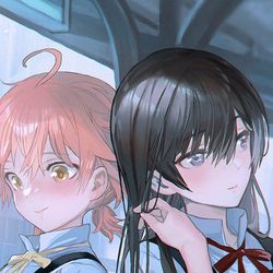 This is a pixiv picture whose title is 「やが君」表紙絵.