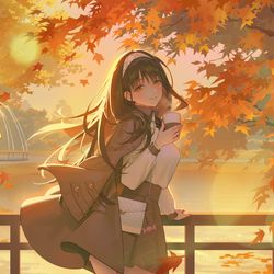 This is a pixiv picture whose title is 秋🍂.