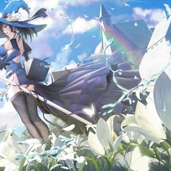 This is a pixiv picture whose title is 蒼藍魔女♡ʚ♡ɞ(ू• ̮ •ू❁).