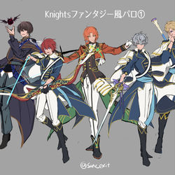 This is a pixiv picture whose title is Knightsファンタジー風パロ①.