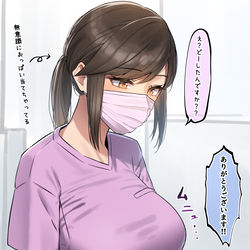 This is a pixiv picture whose title is 歯医者でなぜか大人気な人妻子持ちお姉さん.....