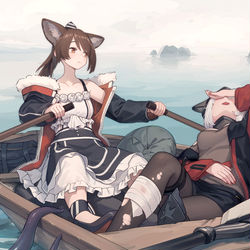 This is a pixiv picture whose title is 明日への舟.