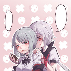 This is a pixiv picture whose title is 该吃蛋糕啦，那得把嘴巴空出来才行.