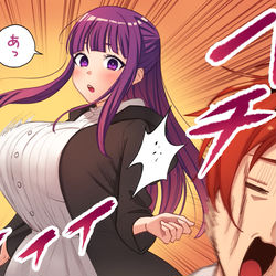 This is a pixiv picture whose title is フェルンの乳ビンタ.