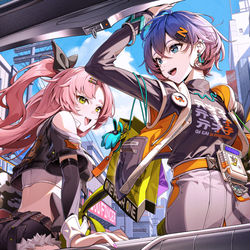 This is a pixiv picture whose title is 妮可和铃.