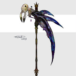 This is a pixiv picture whose title is ミミッキュモチーフの武器（ポケモン）.
