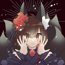 This is a pixiv picture whose title is 黒狐.