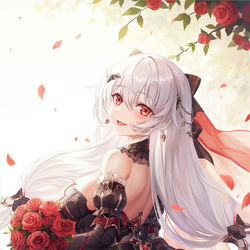 This is a pixiv picture whose title is 花の庭園に.