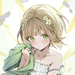 This is a pixiv picture whose title is 💚🤍💚.