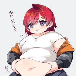 This is a pixiv picture whose title is ［skeb］アンジュの腹肉お披露目配信！.