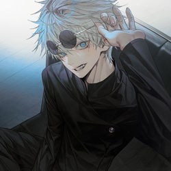 This is a pixiv picture whose title is gojo.