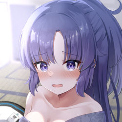 This is a pixiv picture whose title is まだ着替えてますから！！　(早瀬ユウカ　ブルーアーカイブ).