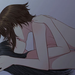 This is a pixiv picture whose title is 【創作百合】イチャイチャ♡【微エロ】.
