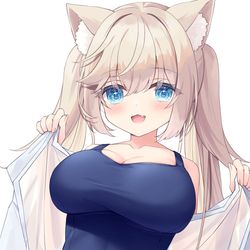 This is a pixiv picture whose title is スク水！.