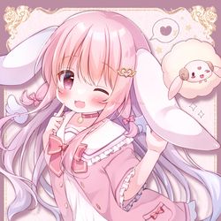 This is a pixiv picture whose title is ウインクで決めポーズ🐇🎨.