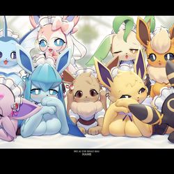 This is a pixiv picture whose title is 人人都控伊布的世界.