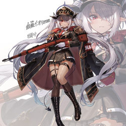 This is a pixiv picture whose title is 銀鏡イオリ-軍服.