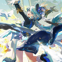 This is a pixiv picture whose title is 开心芙芙.
