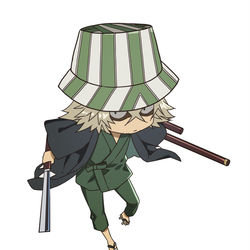 This is a pixiv picture whose title is 【BLEACH】浦原ミニキャラ.