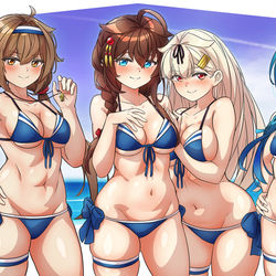This is a pixiv picture whose title is 白露型新水着.