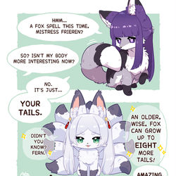 This is a pixiv picture whose title is 擬獣化フリーレン.