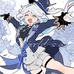 This is a pixiv picture whose title is 「世界はみな舞台」.