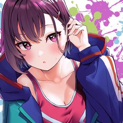This is a pixiv picture whose title is 三日月　閑.