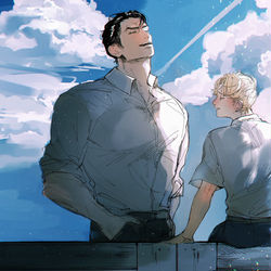 This is a pixiv picture whose title is 黒き獣と夜の花【配信スタート！】.