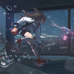 This is a pixiv picture whose title is 雨中人形.