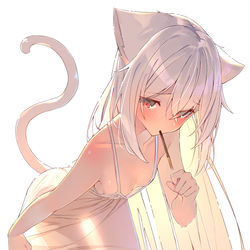 This is a pixiv picture whose title is 白猫ちゃん in ポッキー.