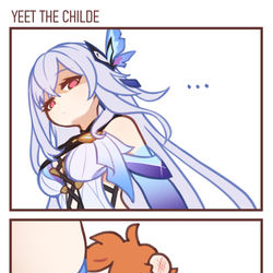 This is a pixiv picture whose title is Yeet The Childe.