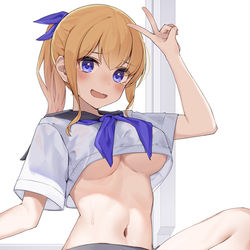 This is a pixiv picture whose title is コスプレ制服を着せられちゃった子.