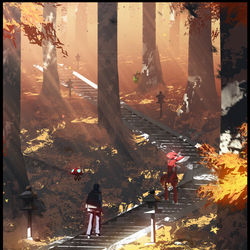 This is a pixiv picture whose title is ポケモンと秋.