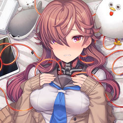 This is a pixiv picture whose title is 彼女のベッド.