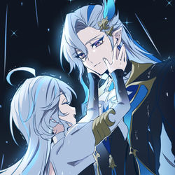 This is a pixiv picture whose title is 泣かないで.