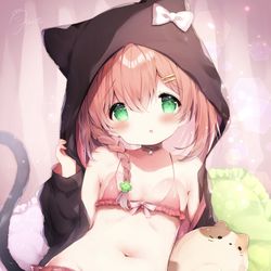 This is a pixiv picture whose title is 🐱🎀.