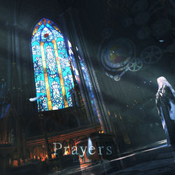 This is a pixiv picture whose title is 镜世界-祈祷.