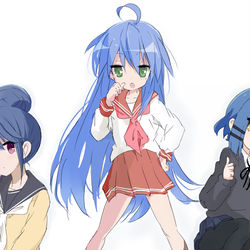 This is a pixiv picture whose title is 青髪ガールズ.