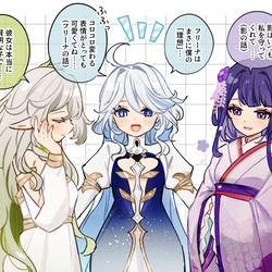 This is a pixiv picture whose title is 女神様たち.