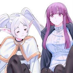 This is a pixiv picture whose title is 大  & 小.