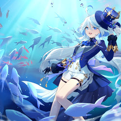 This is a pixiv picture whose title is 芙宁娜.