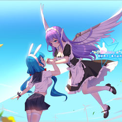 This is a pixiv picture whose title is 【私人约稿】想要离这晴空更近吗.