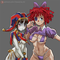 This is a pixiv picture whose title is Pomni & Ragatha.