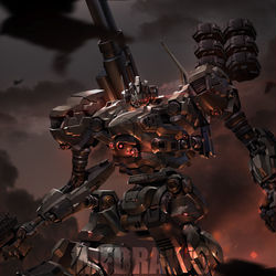 This is a pixiv picture whose title is ARMORED CORE 6 Nightfall Raven.
